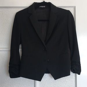 Express crop blazer black size 2 scrunched arms